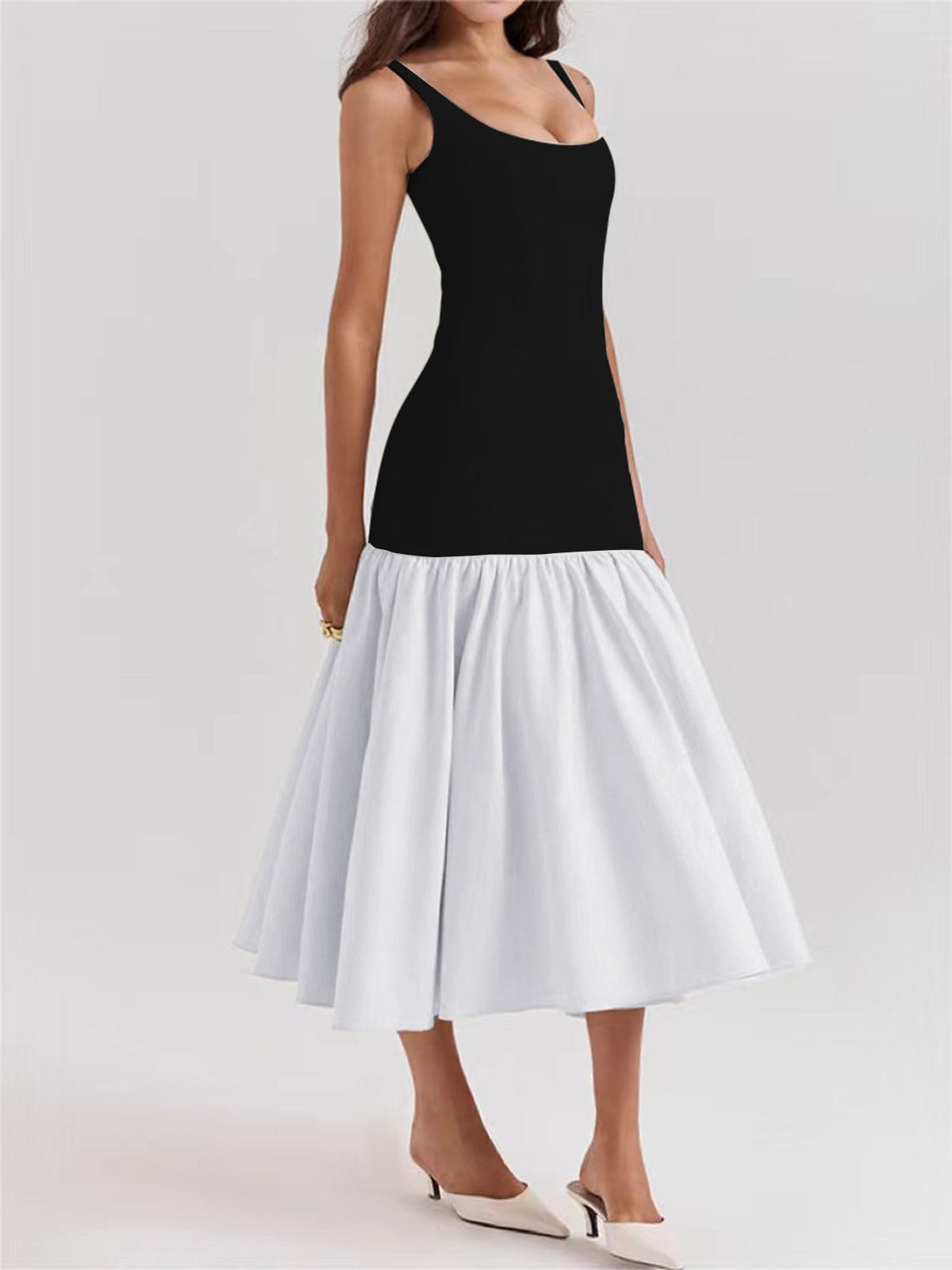 Elegantes Damen Maxikleid Rüschen Abendkleid
