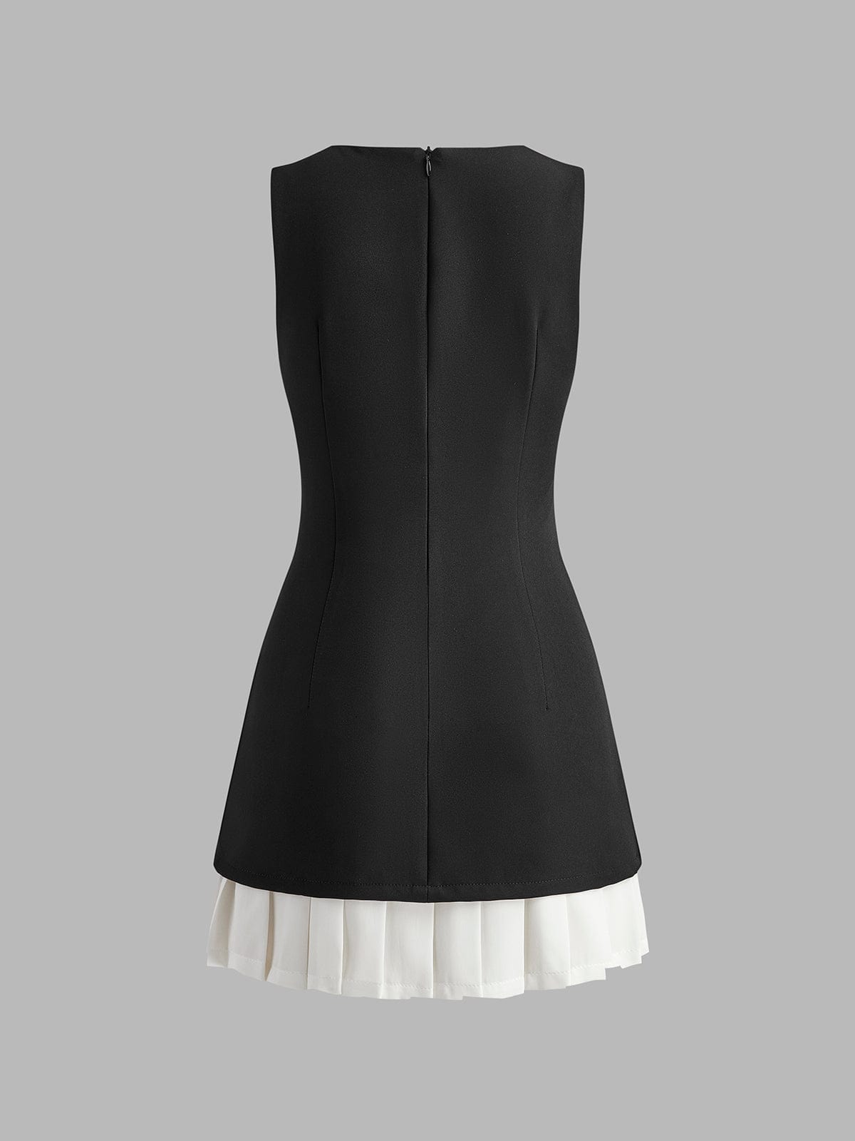 Damen Ärmelloses Midikleid Plissee Elegantes Kleid