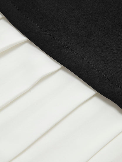 Damen Ärmelloses Midikleid Plissee Elegantes Kleid