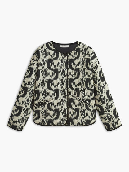 Damen Animal-Print Jacke Trendy Mode