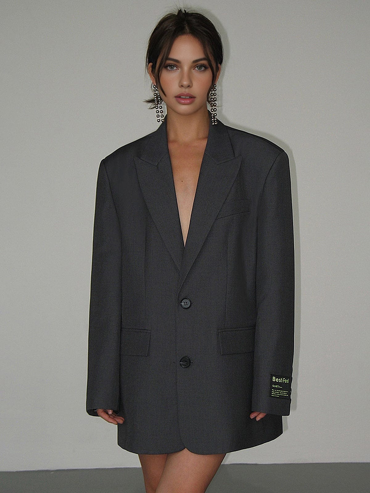 Damen Oversized Blazer Modern Trendig Großformat