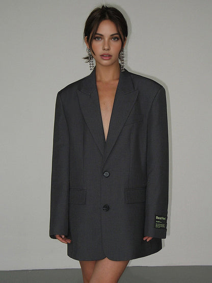 Damen Oversized Blazer Modern Trendig Großformat