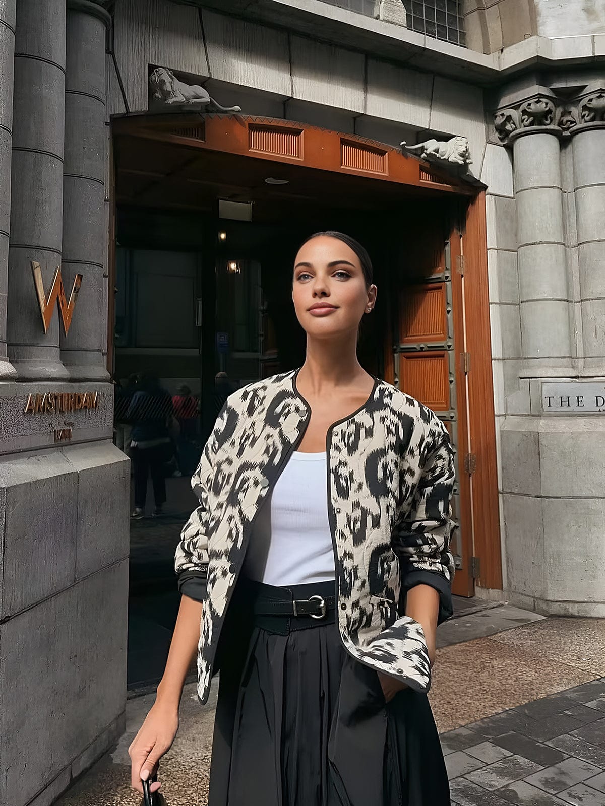 Damen Animal-Print Jacke Trendy Mode