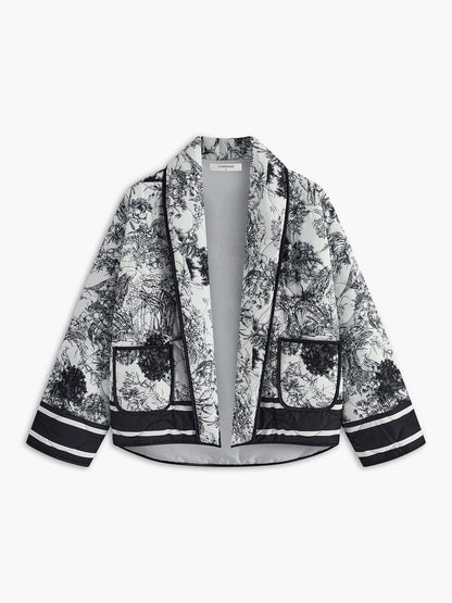 Damen Sommerjacke Leichter Print Eleganz - Norvielle