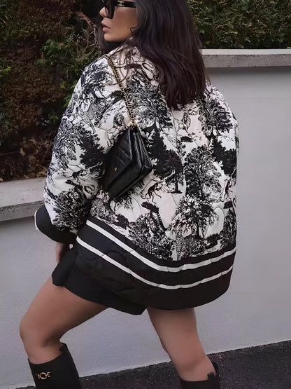 Damen Sommerjacke Leichter Print Eleganz