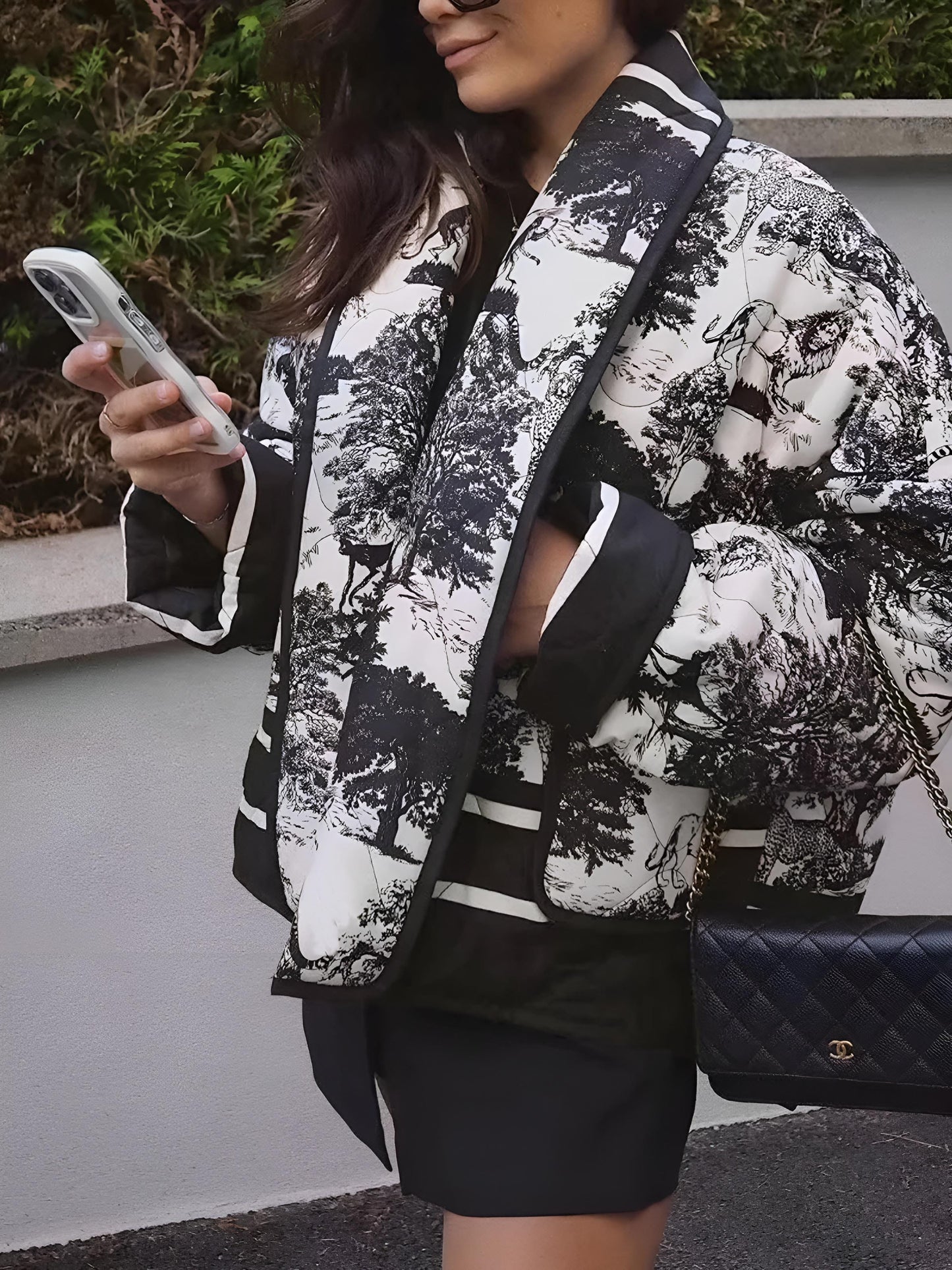 Damen Sommerjacke Leichter Print Eleganz
