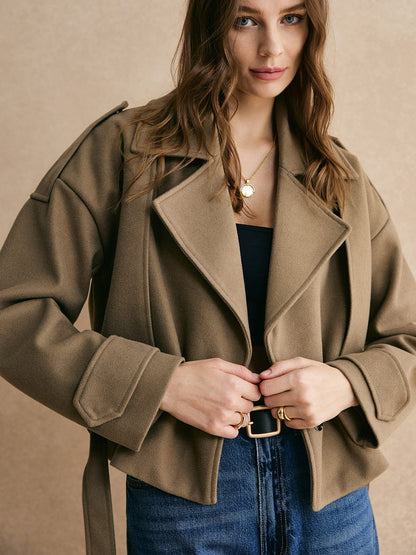 Damen Kurzblazer Khaki Modern Eleganz