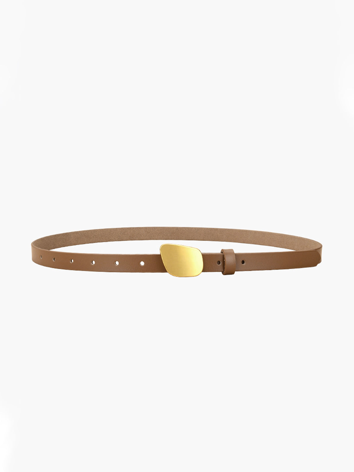 Damen Gürtel Goldknopf Elegantes Leder Schwarz - Norvielle