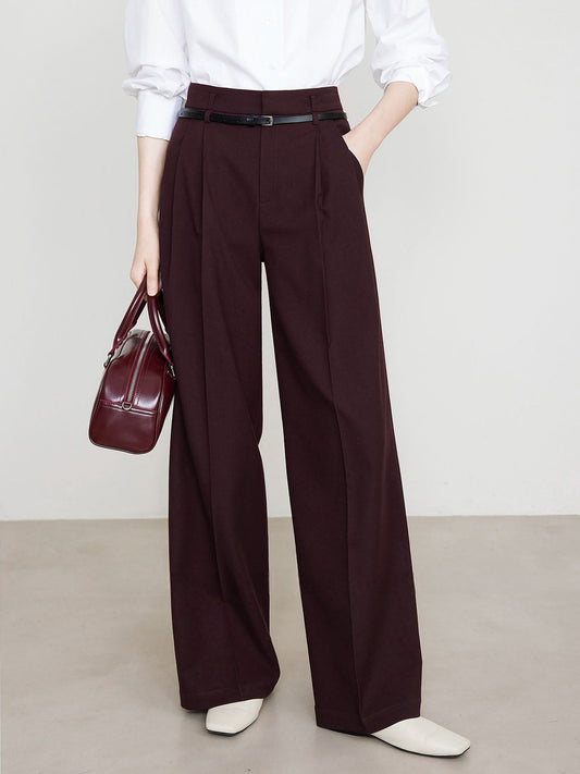 Damen Chino Hosen Bequem Bordeaux - Norvielle