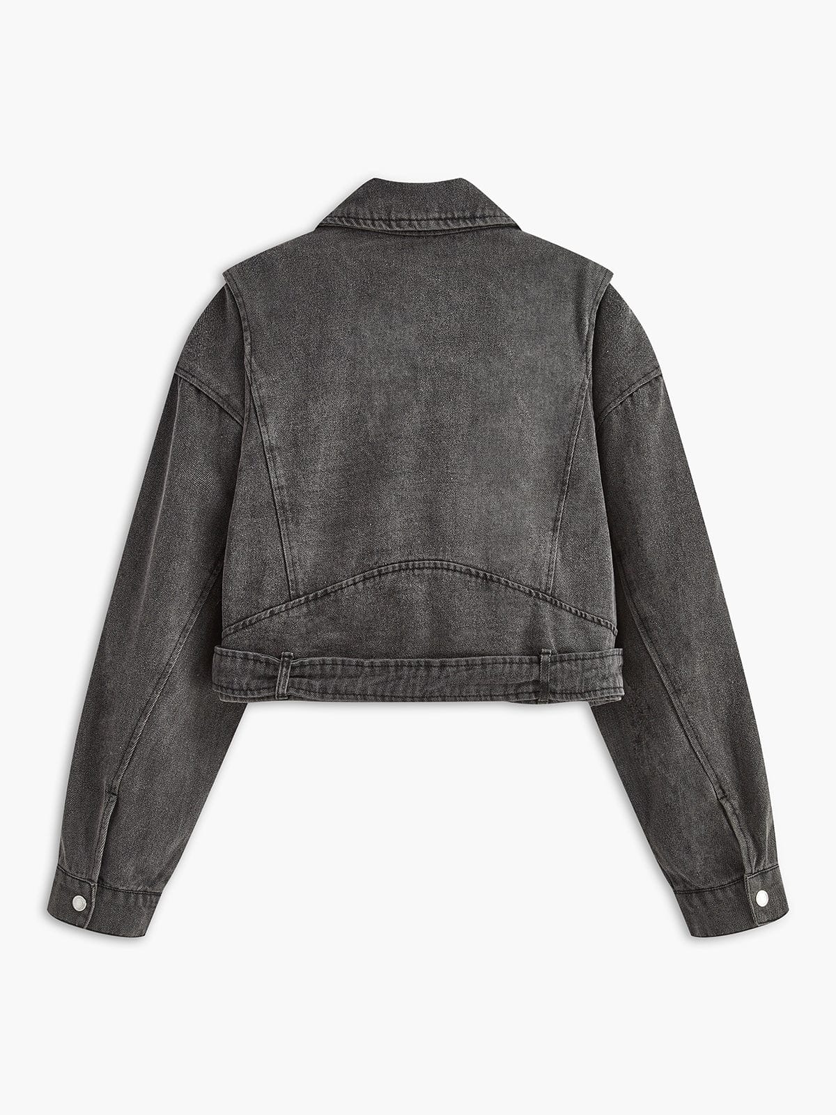 Damen Bikerjacke Cropped Denim
