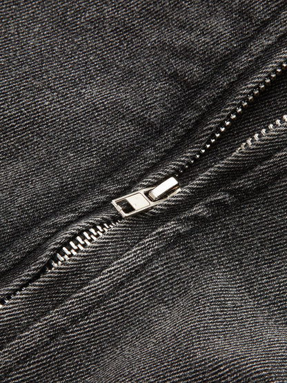 Damen Bikerjacke Cropped Denim