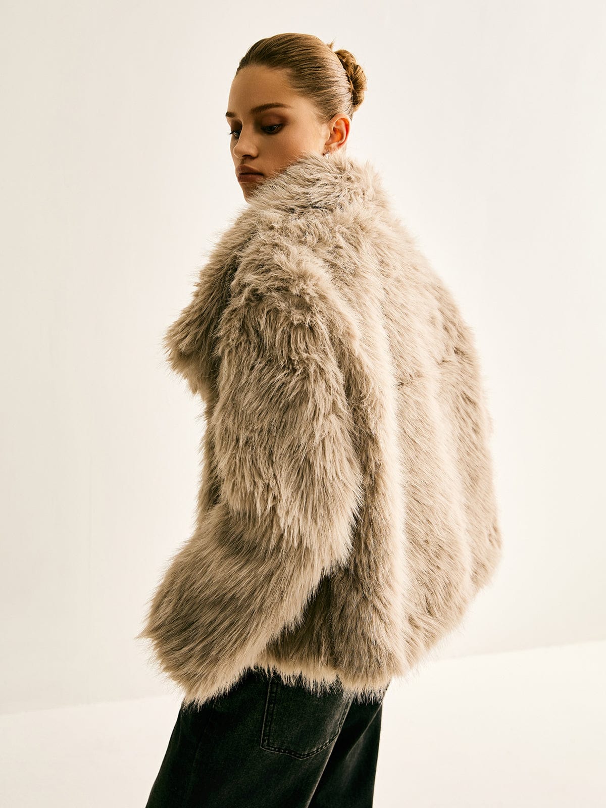 Damen Kunstfelljacke Warm Elegant