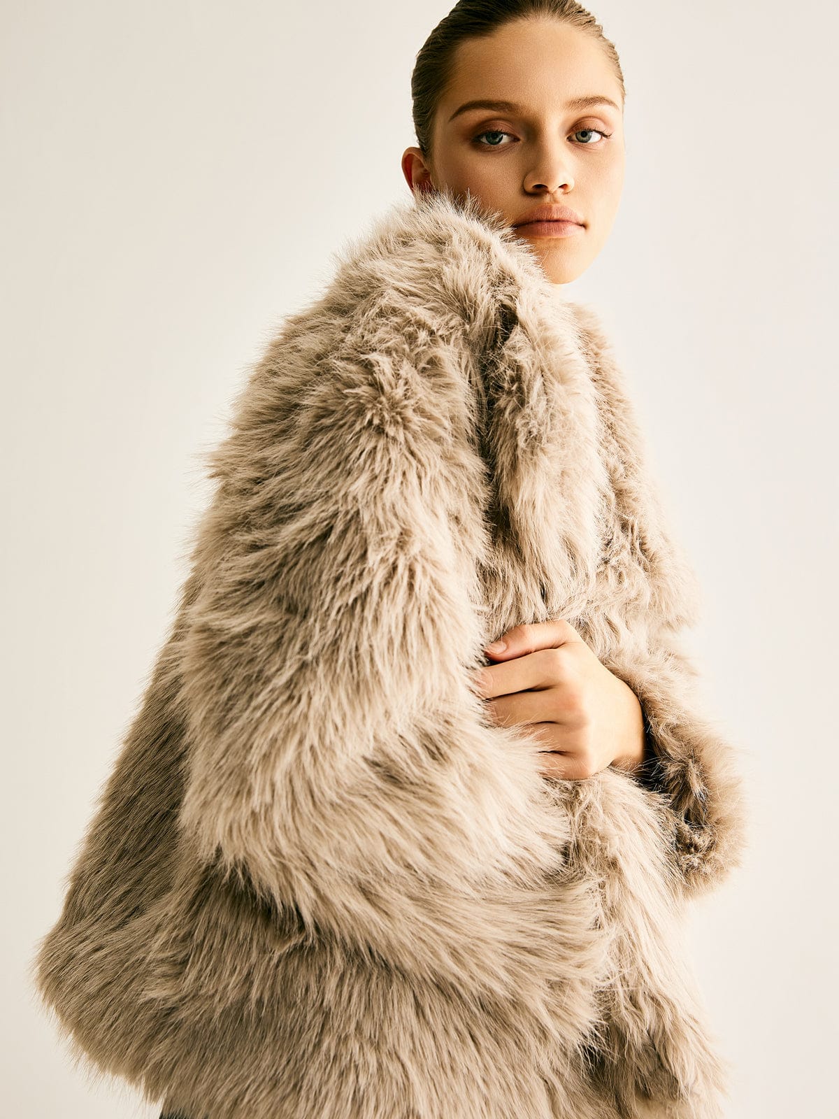 Damen Kunstfelljacke Warm Elegant