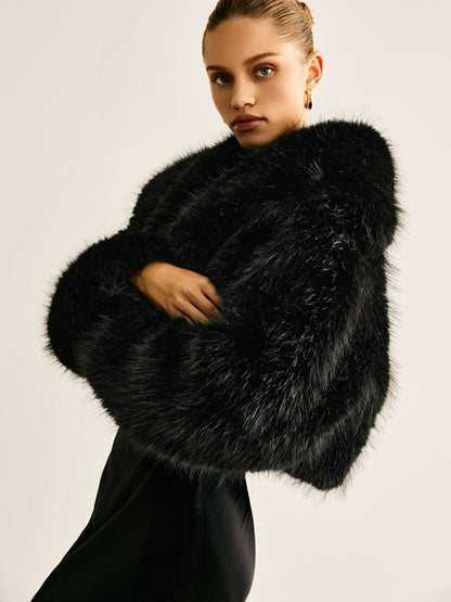 Damen Kunstpelzmantel Warm Winter