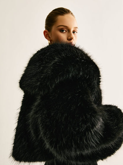 Damen Kunstpelzmantel Warm Winter