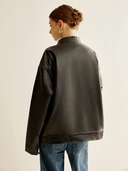 Lederjacke Damen Kontraststreifen Modern