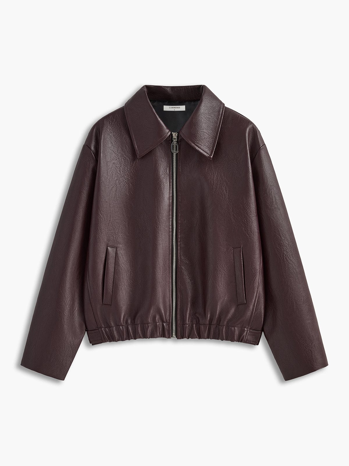 Damen Kunstlederjacke Rot Elegante Modern - Norvielle
