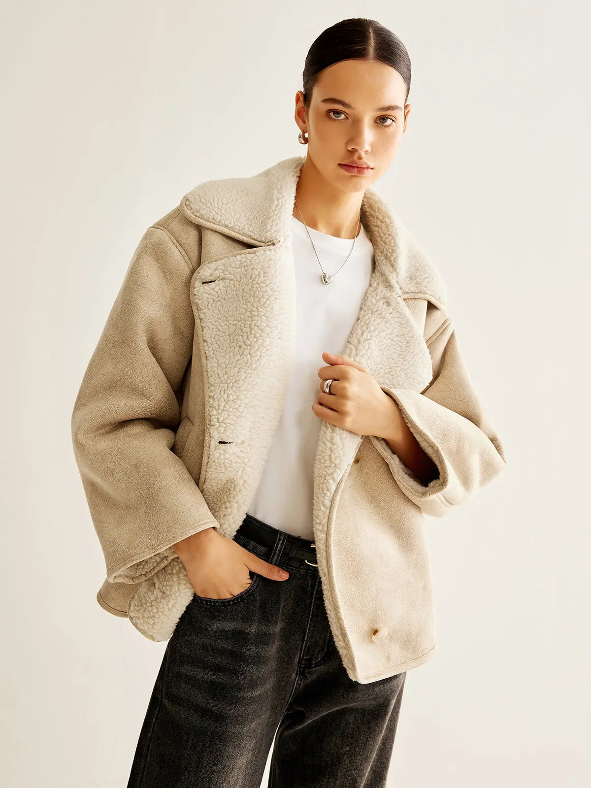 Damen Fleecejacke Warm Bequem Anthrazit - Norvielle