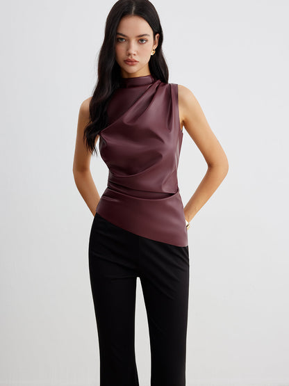 Damen Tanktop Kunstleder Modern