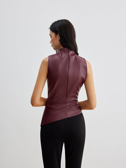 Damen Tanktop Kunstleder Modern