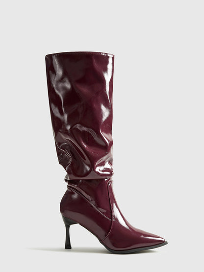 Damen Kniehohe Stiefel Stiletto