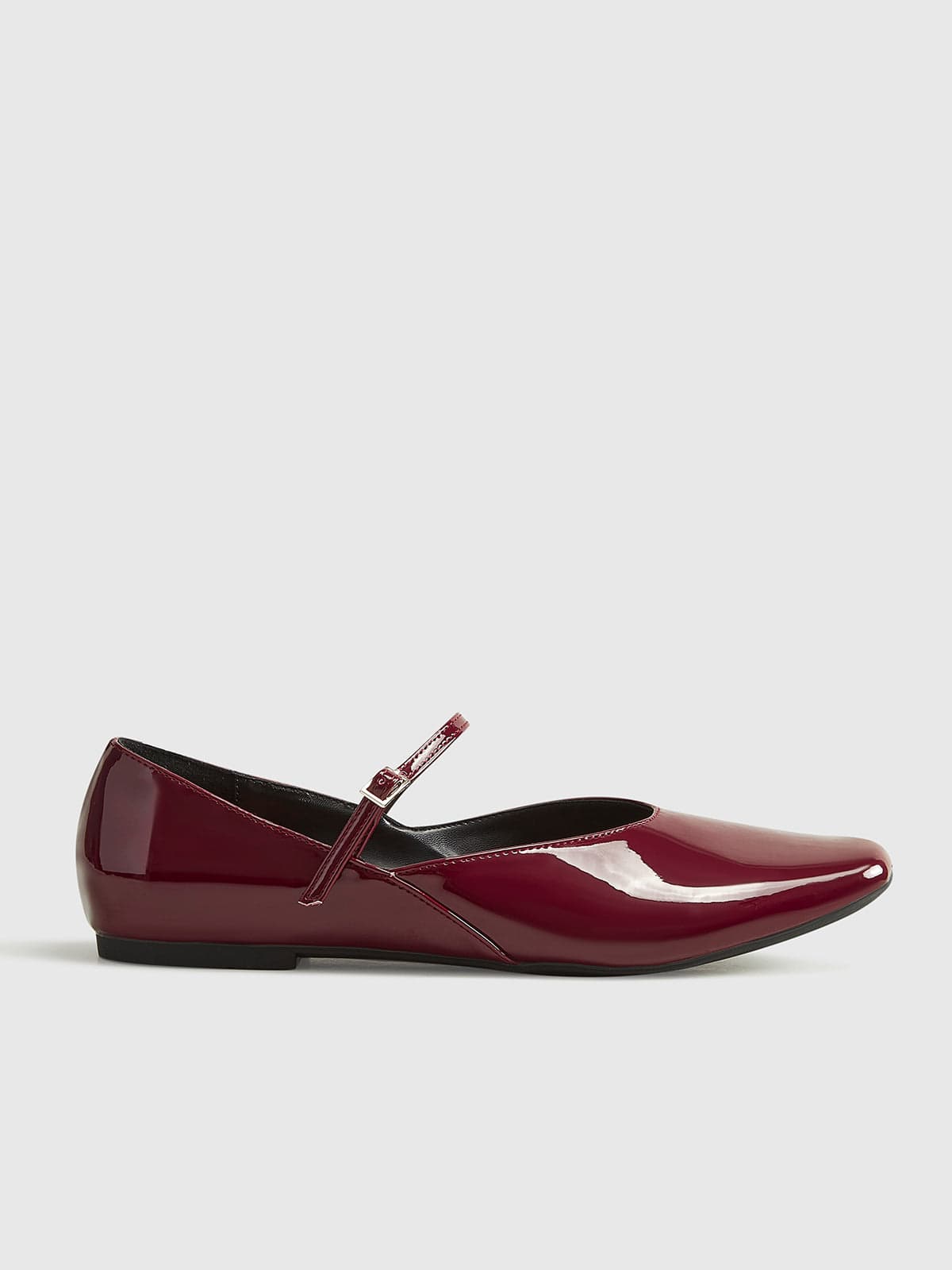 Damen Ballerinas Lackleder Bordeaux Elegantes Schuhe