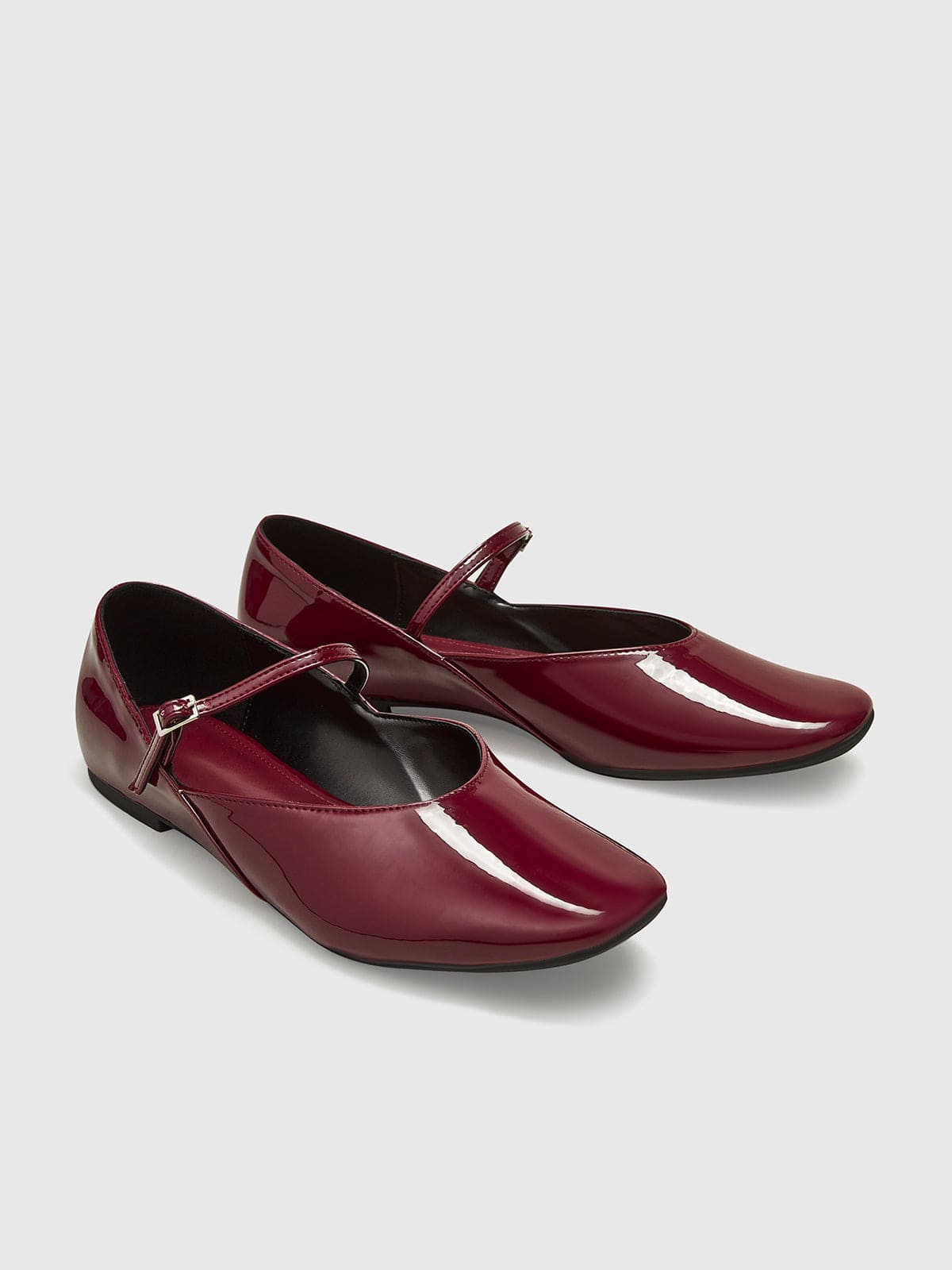 Damen Ballerinas Lackleder Bordeaux Elegantes Schuhe