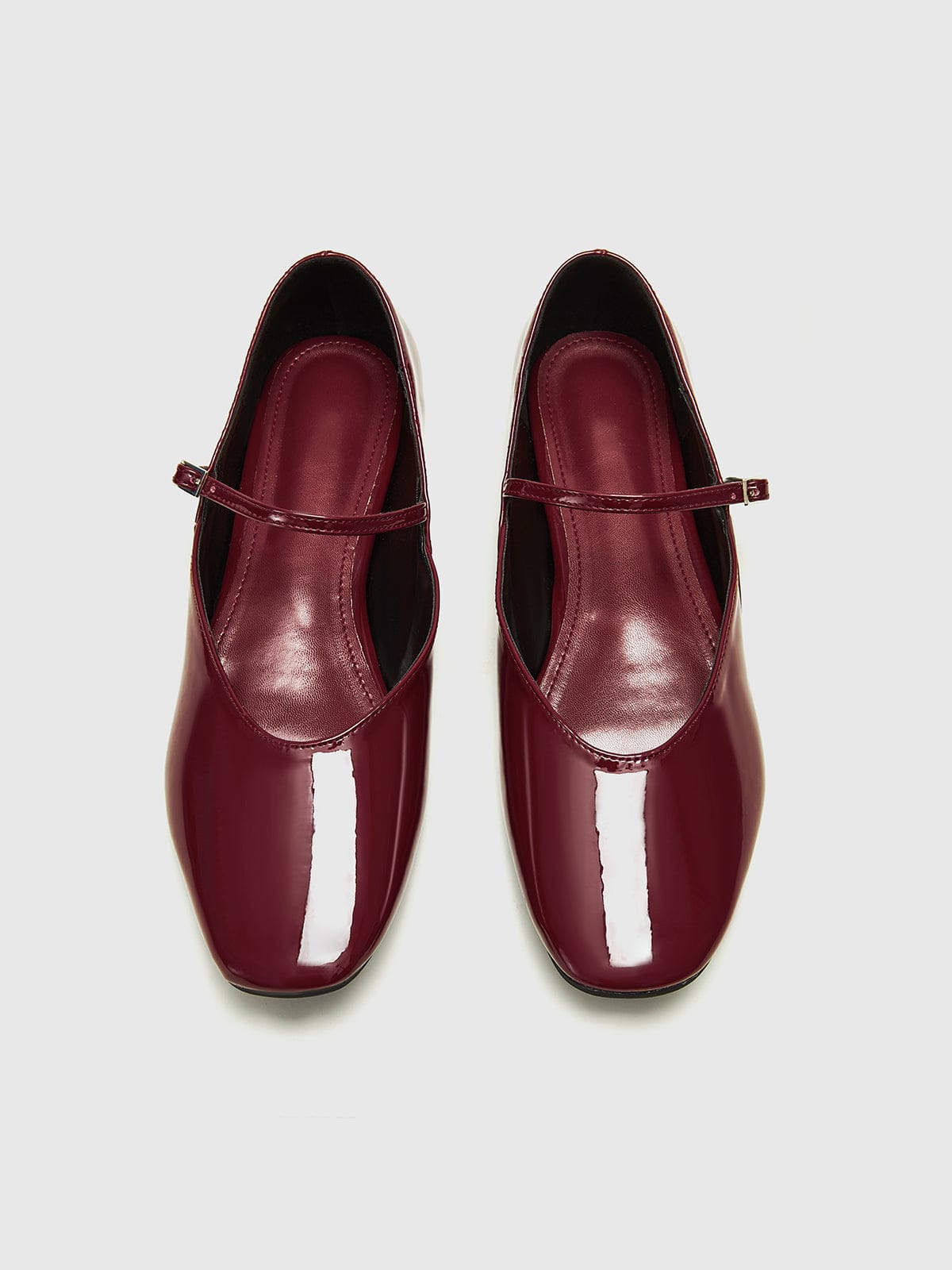 Damen Ballerinas Lackleder Bordeaux Elegantes Schuhe