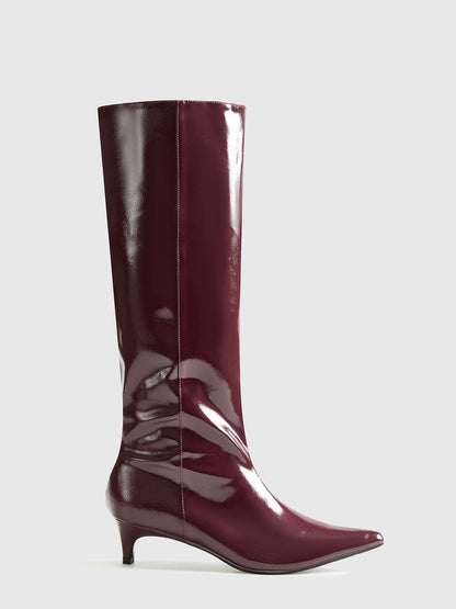 Damen Kniehohe Stiefel Stiletto Bequem