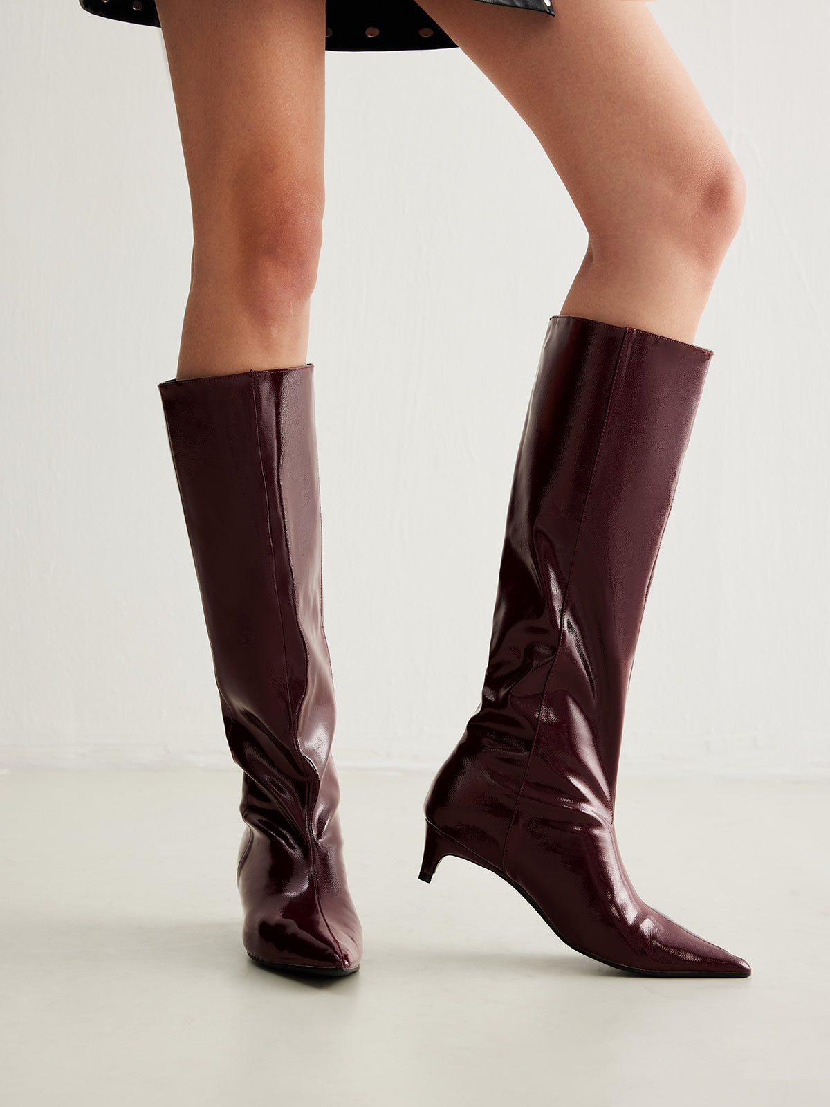 Damen Kniehohe Stiefel Stiletto Bequem