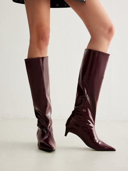 Damen Kniehohe Stiefel Stiletto Bequem