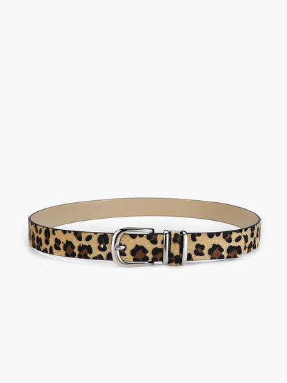 Damen Gürtel Leopard Muster Schnalle Modern Schwarz - Norvielle
