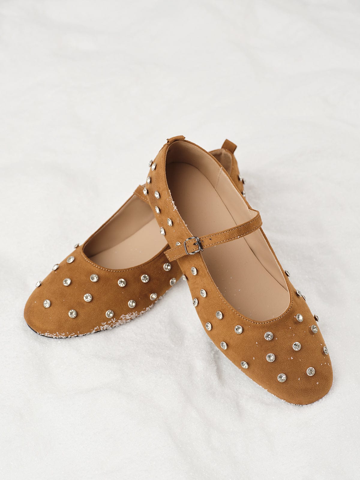 Damen Ballerinas Strass Schmuck