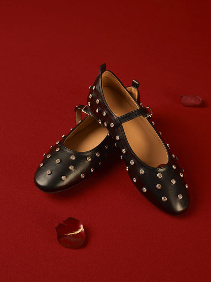 Damen Ballerinas Strass Elegant