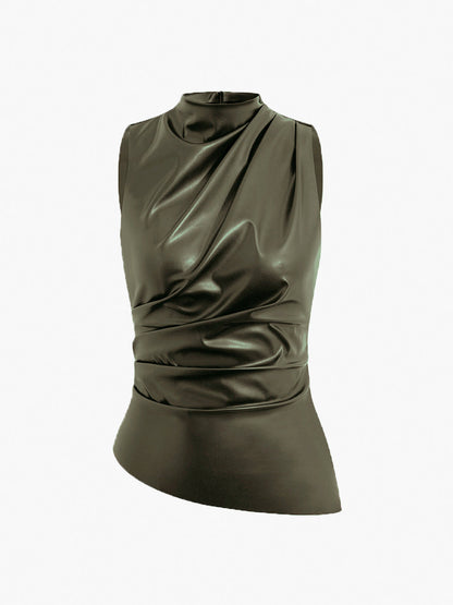 Damen Tanktop Kunstleder Modern