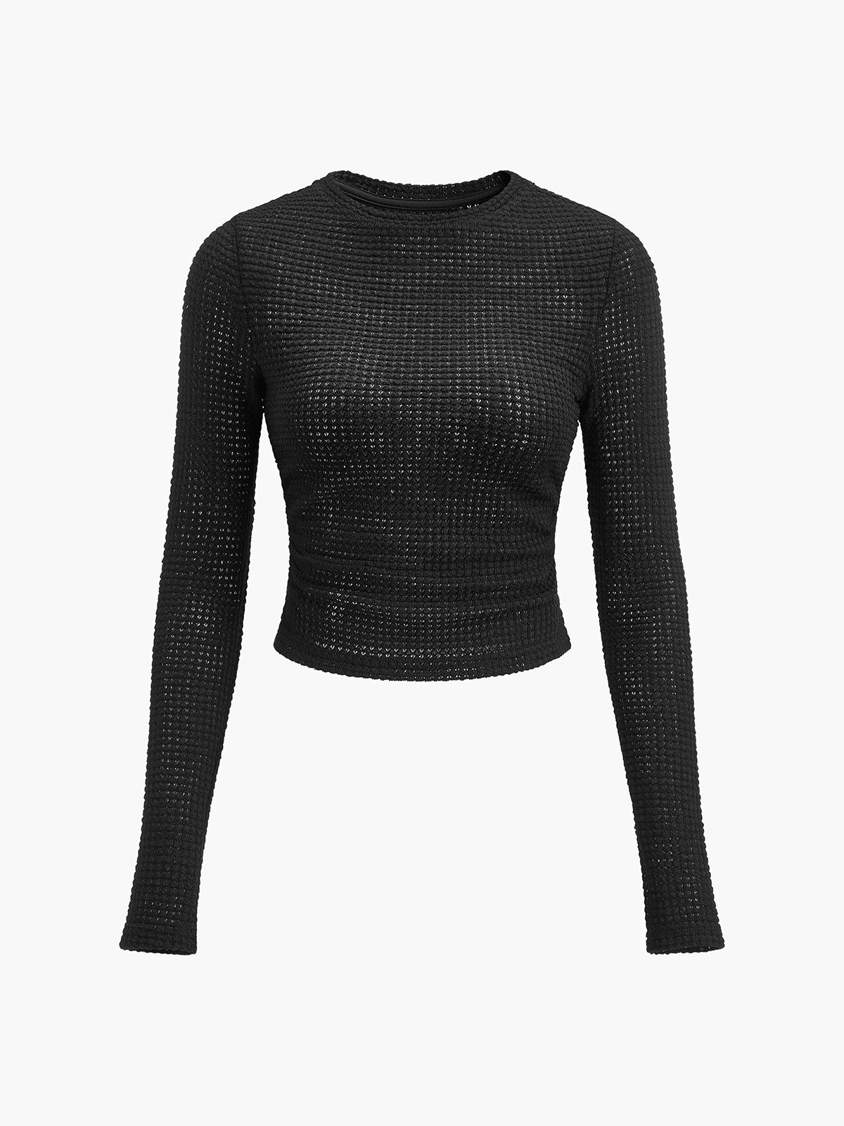 Damen Langarm Crop- Waffelstrick Sommer