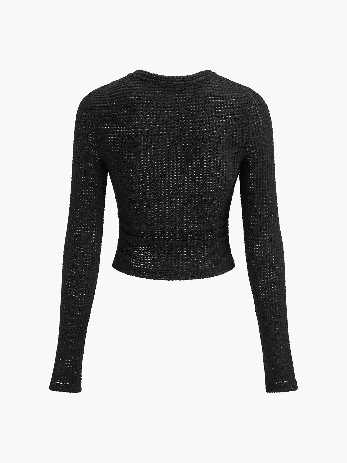 Damen Langarm Crop- Waffelstrick Sommer