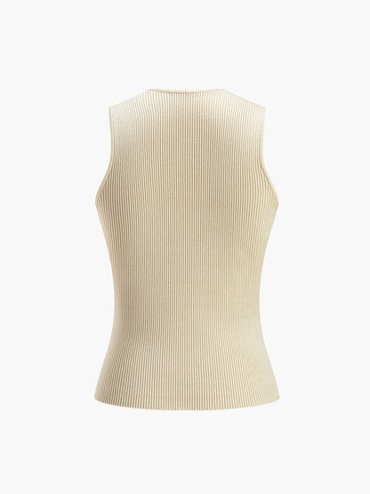Damen Ärmelloses Tanktop Bodycon Rib