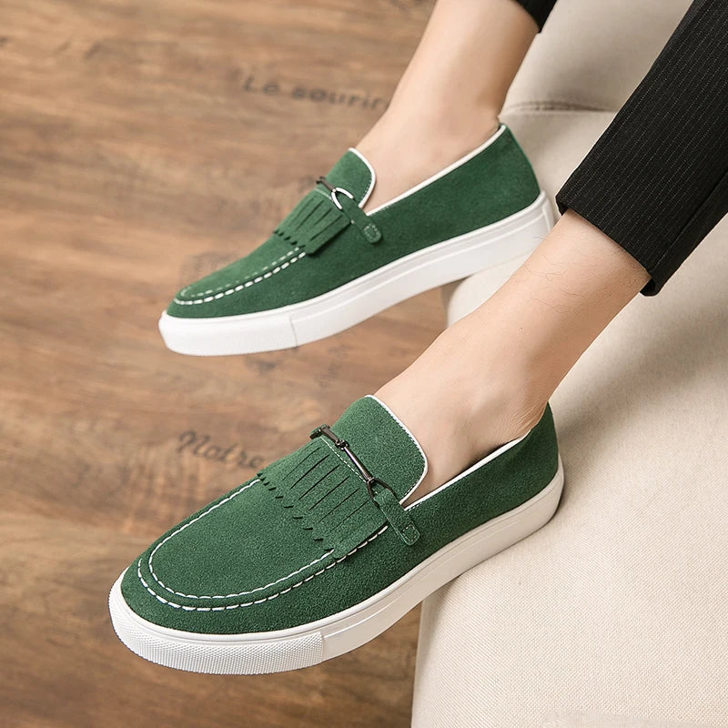 Herren Loafer Schuhe Wildleder Braun Elegant