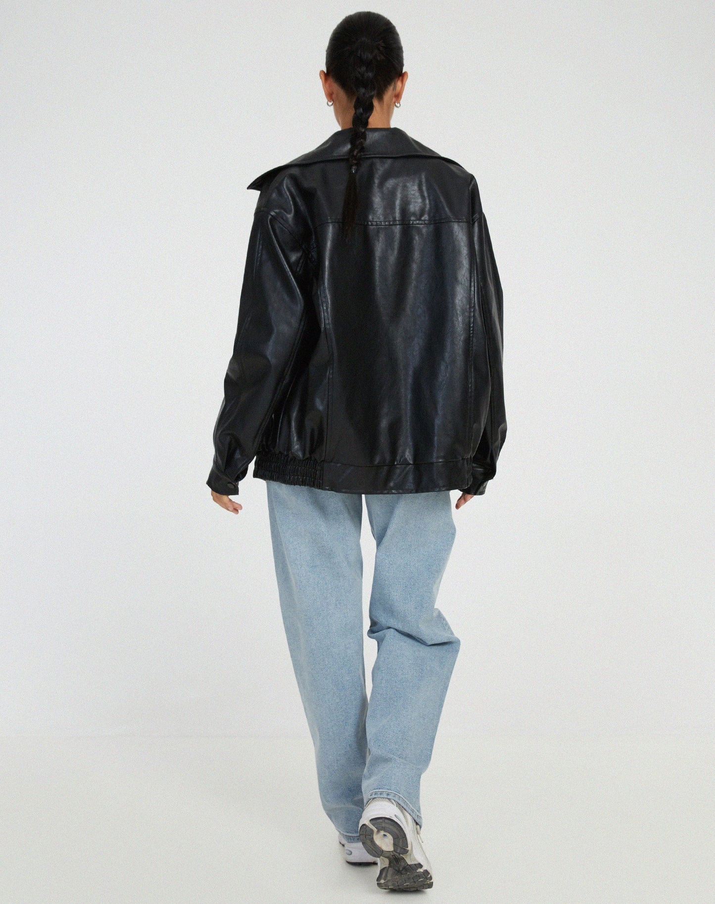 Damen Ledermantel Modernes PU-Leder