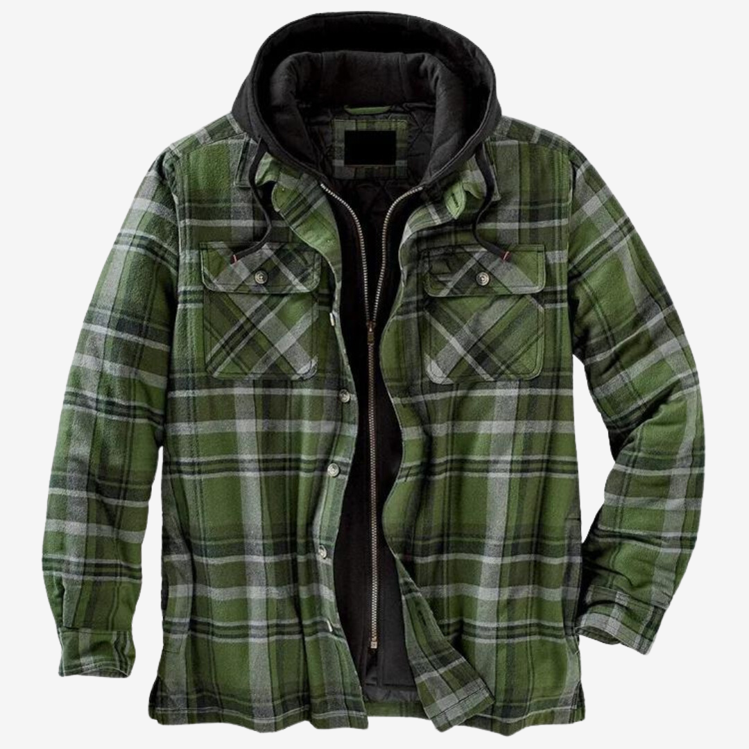 Herren Herbstjacke Kariert Warm