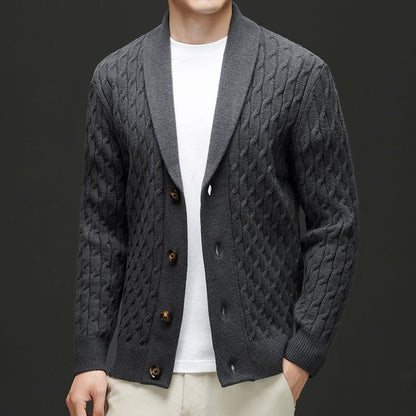 Herren Strickjacke Klassisch Braun