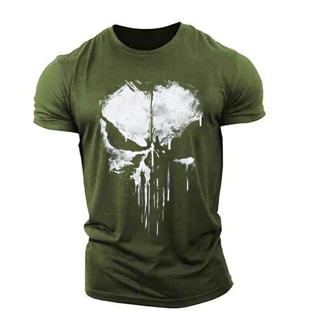 Herren T-Shirt Rundhals Totenkopf