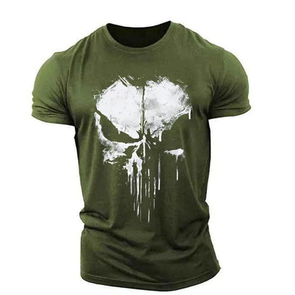 Herren T-Shirt Rundhals Totenkopf