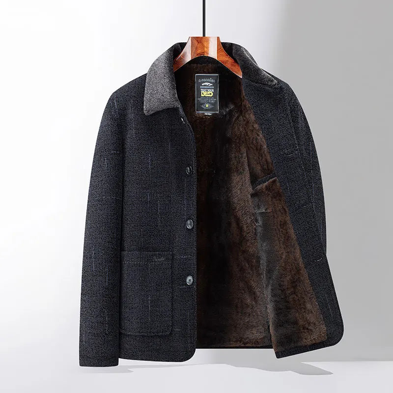 Herren Wollmantel Klassisch Warm