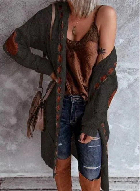 Damen Langstrickcardigan Elegantes Design