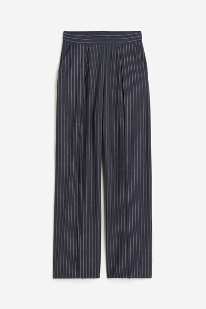 Damenhose Bequem Weit Komfort Bundfalten