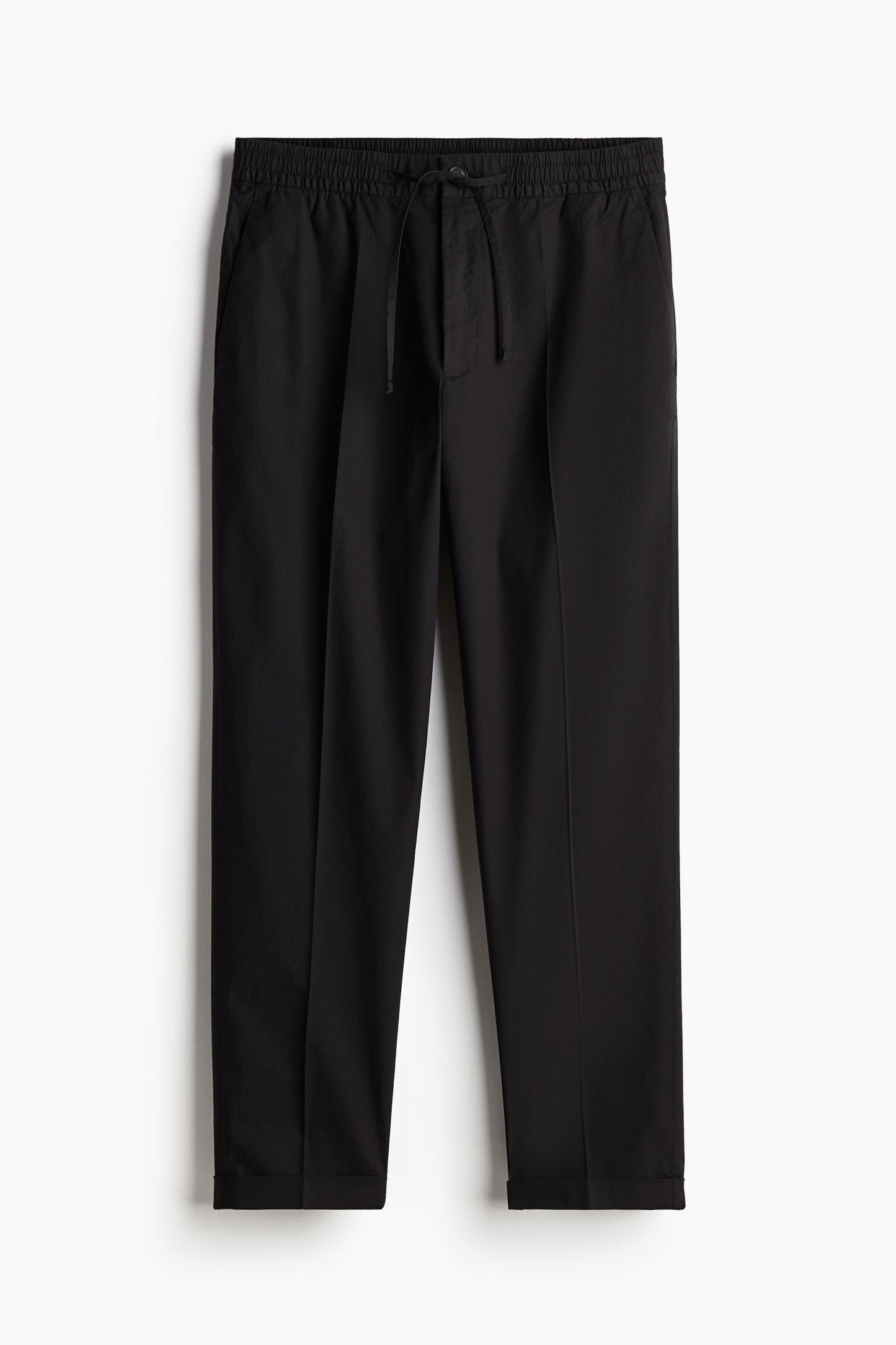 Herren Chinohose Schwarz Slim Fit Kordelzug - Norvielle
