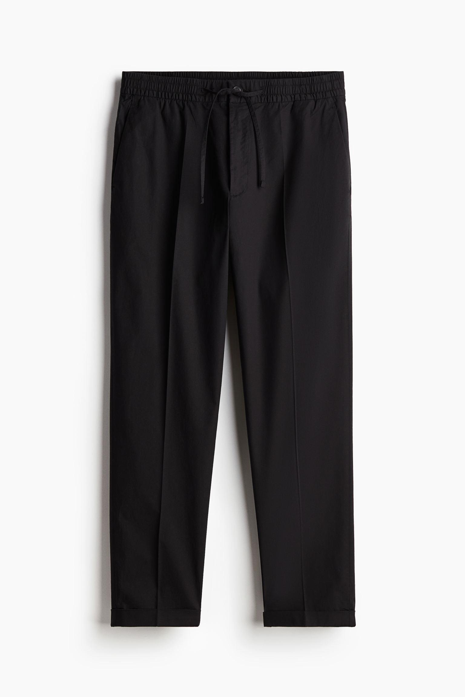 Herren Chinohose Schwarz Slim Fit Kordelzug - Norvielle