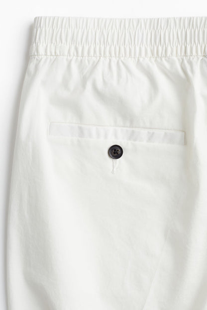 Herren Slim Fit Chino Hose Cremeweiß Kordelzug